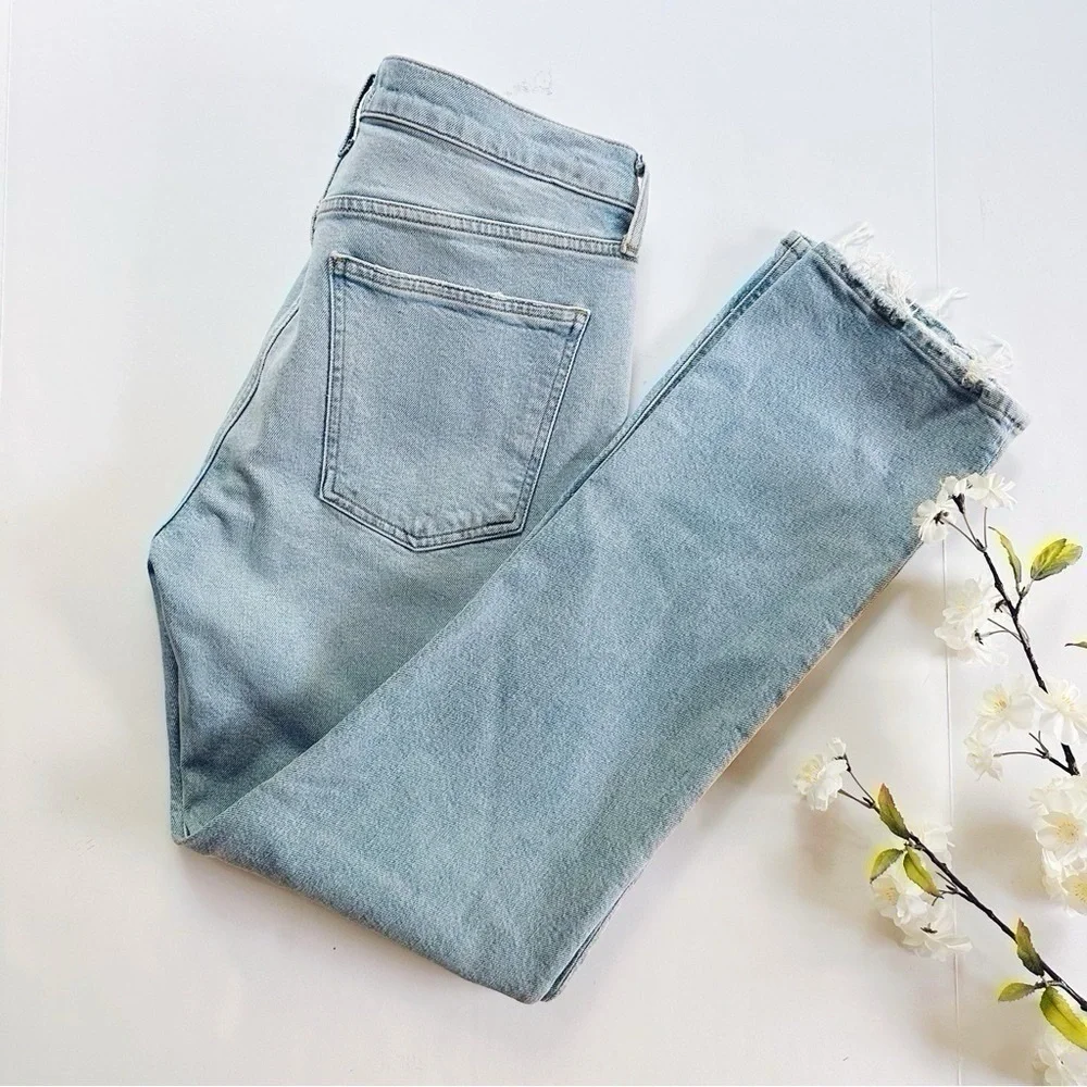 NEW Agolde Lyle Rift Jeans Blue Straight Designer High Rise